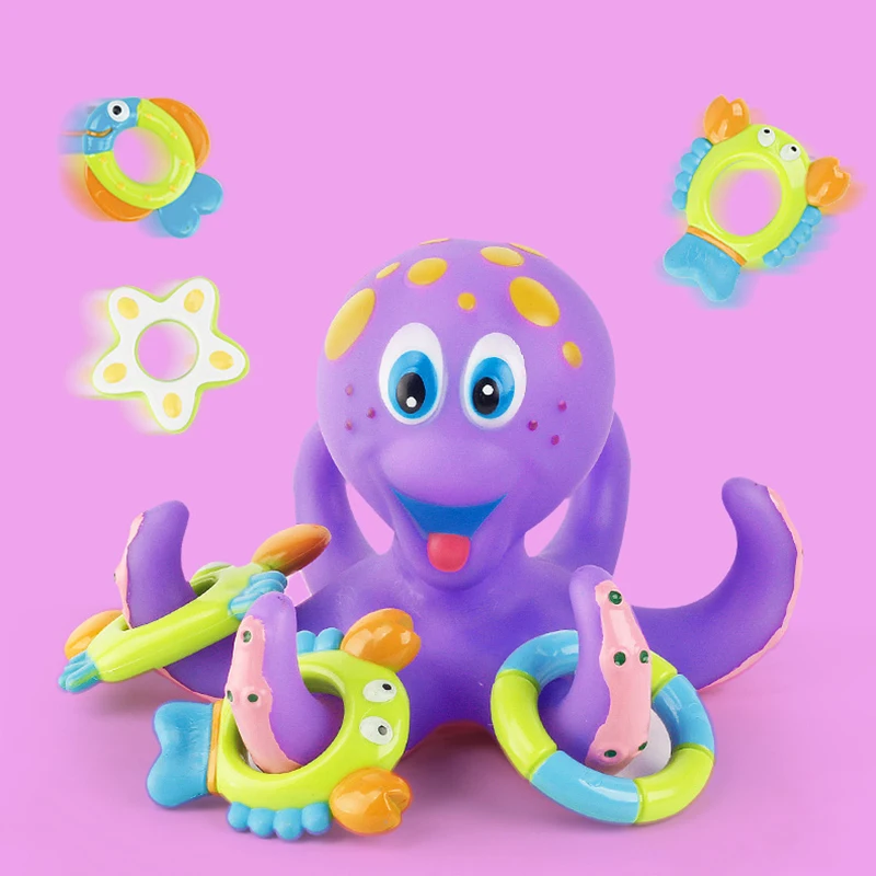 

Baby Bath Toys Set Children Cute Cartoon Octopus Bathing Swimming Cognition Education Bathroom Bathtub Beach Water Toy for Kids
