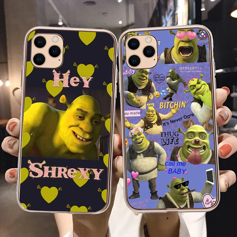

Cartoon Moive Shrek Coon Luxury Anti-fall Soft Clear Phone Case For iPhone 13 Mini 11 12 Pro XS Max X XR 7 8Plus 6S SE2020 Cover