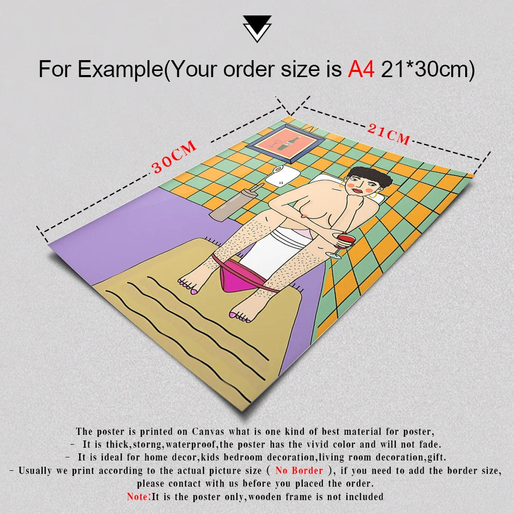 Девушка соски Бохо ванная комната иллюстрация плакаты абстрактная