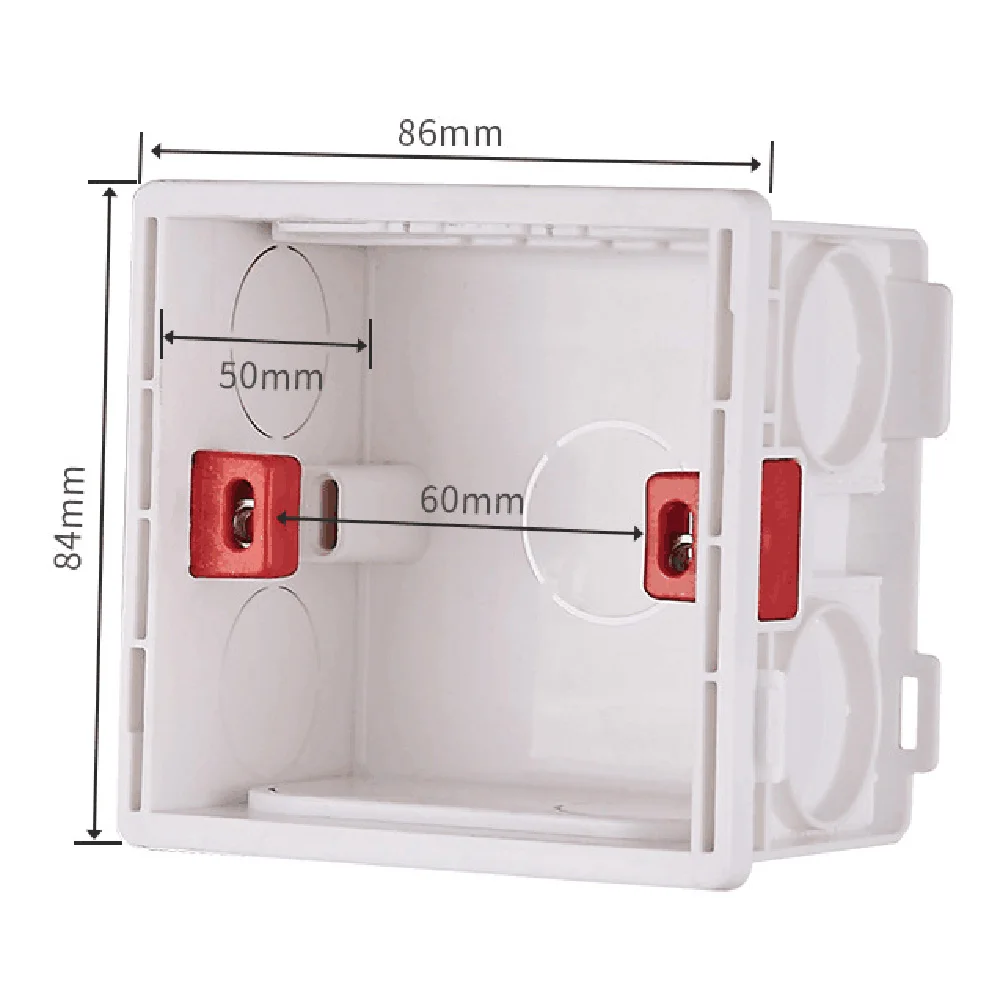 

Mounting Box for 86*86mm Wall Switch and Socket Wallpad Cassette Universal White Wall Back Junction Box 86 type