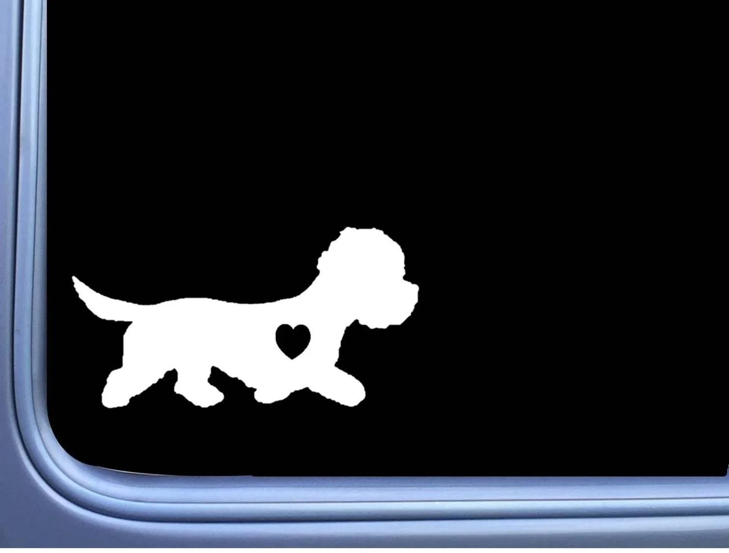 

For Dandie Dinmont Lil Heart M332 6 inch Sticker Decal dog terrier