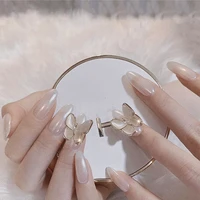 24pcs stereoscopic butterfly light luxury elegant nude lady style removable nail false nail manicure tool