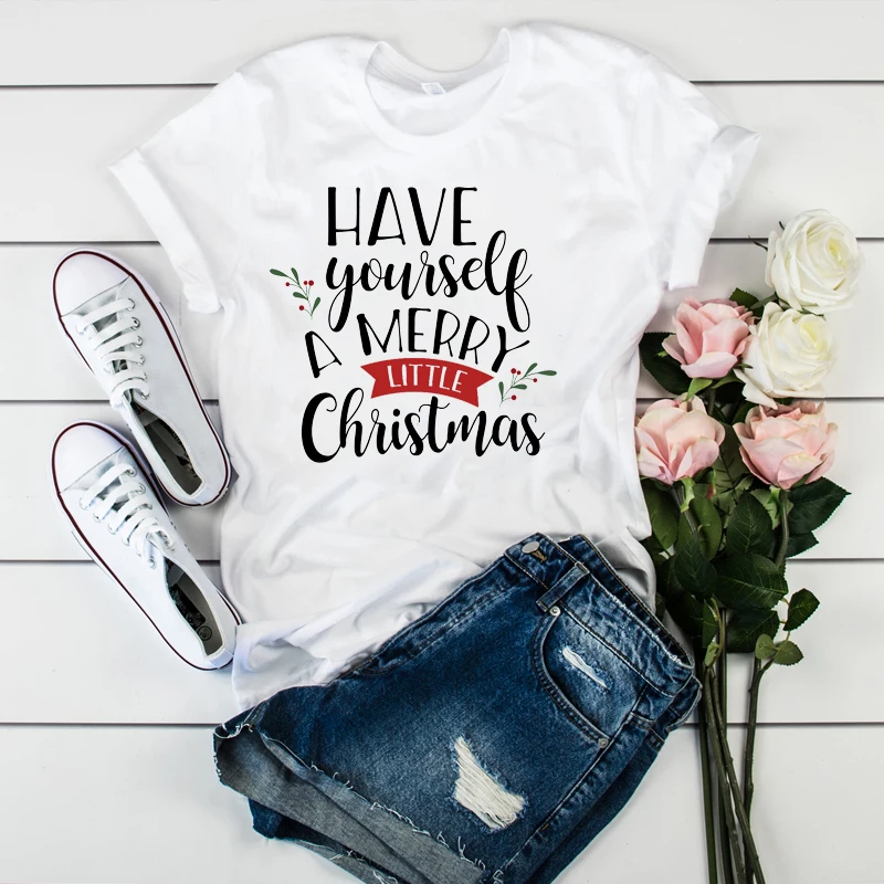 

Women Lady T Shirt Merry Christmas Printed Tshirt Ladies Short Sleeve Loose Tee Shirt Women Female Tops Clothes Graphic T-shirt