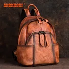Женская винтажная многофункциональная сумка ANOKHOGI из натуральной кожи, повседневный рюкзак ZX162
