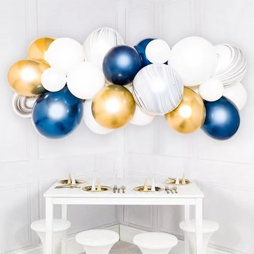 40 шт. темно синий мраморный Золотой хромированный шар в форме арки комплект