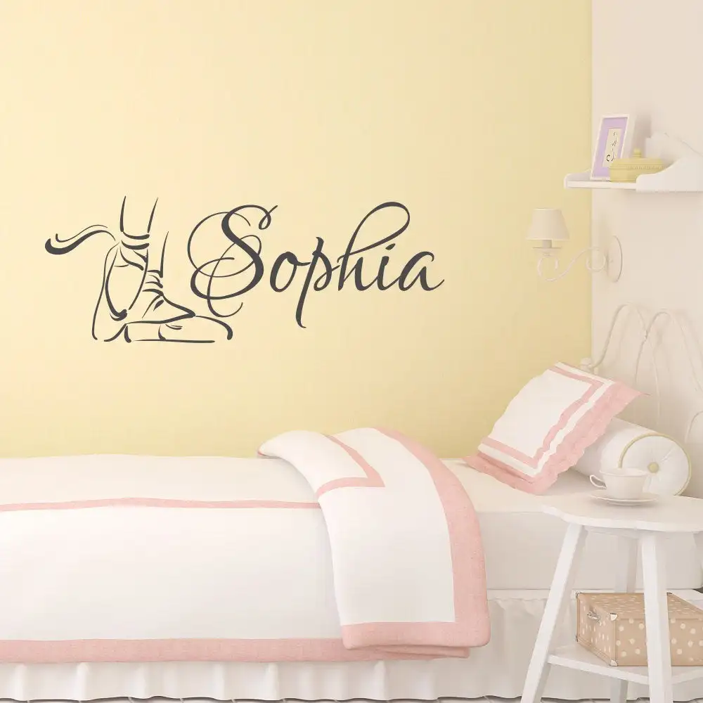 Балетная деколь для девочек персонализированное имя танцевальная обувь балета