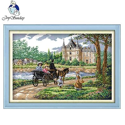 Приозерный пейзаж серия сделай сам Набор для вышивки крестиком 11CT 14CT DMC на холсте