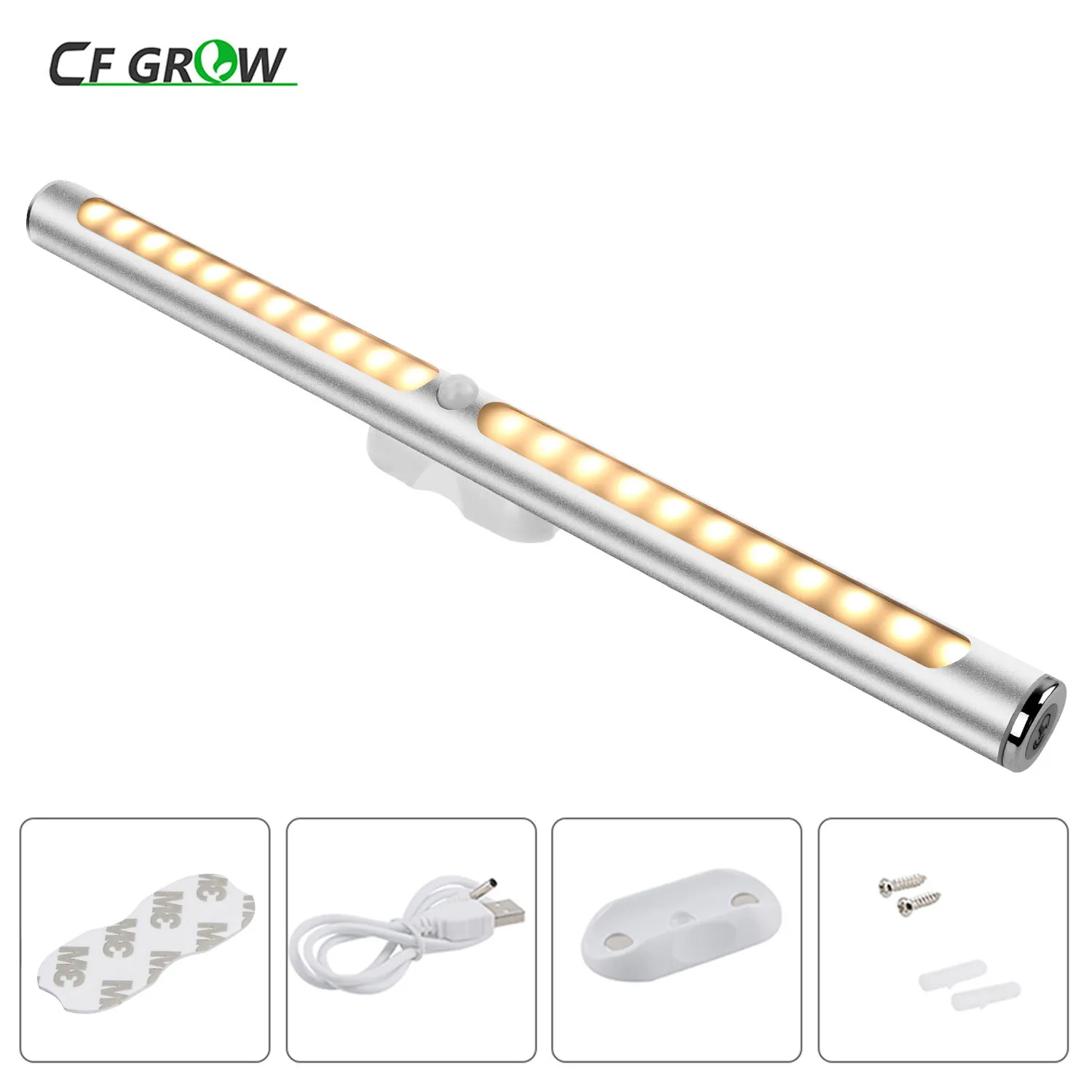 

Under Cabinet Light PIR Motion Sensor 22 LEDs Night Closet Lights for Kitchen Bedroom Wardrobe Stair Wall Lamp USB Rechargeable