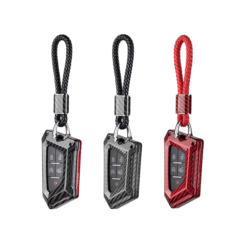 

Car key bag Carbon fiber remote control housing cover For Cadillac