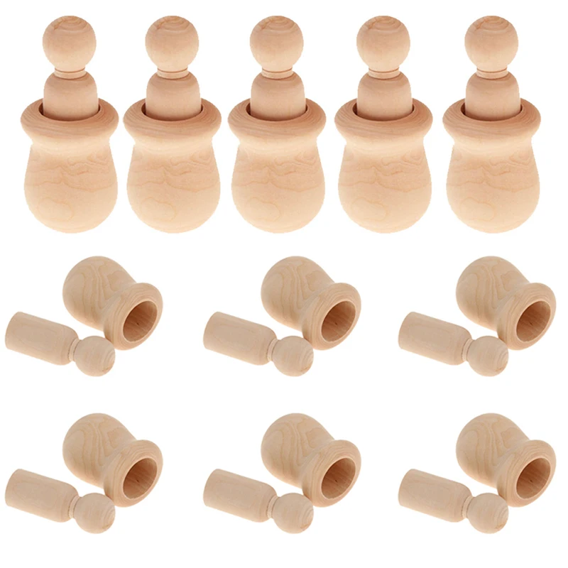 10 шт./лот деревянные необработанные колышки куклы для мужчин и детей фигурки