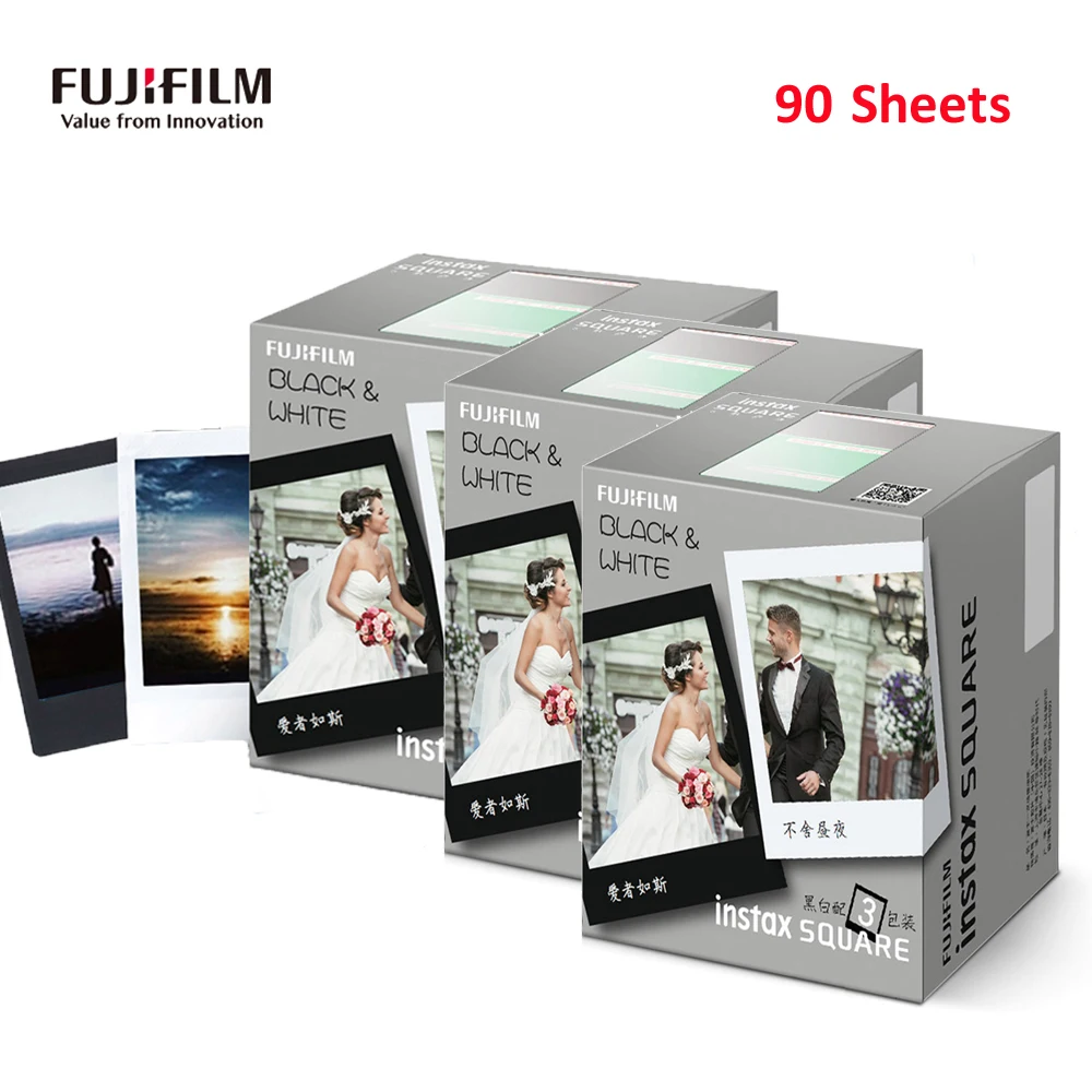 90 Sheets 60-90 листов белая черная пленка моментальной печати Fujifilm Instax квадратная пленка для Fujifilm Instax квадратная SQ20 SQ10 SQ6 SHARE SP-3 SQ - Цвет: 90 Sheets