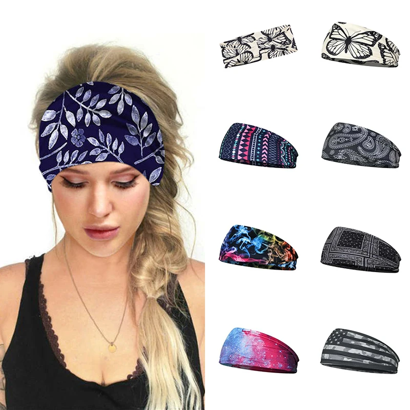 

Women Hairband Elastic Turban Yoga Hair Band Sports Stretch Wide Headband Boho