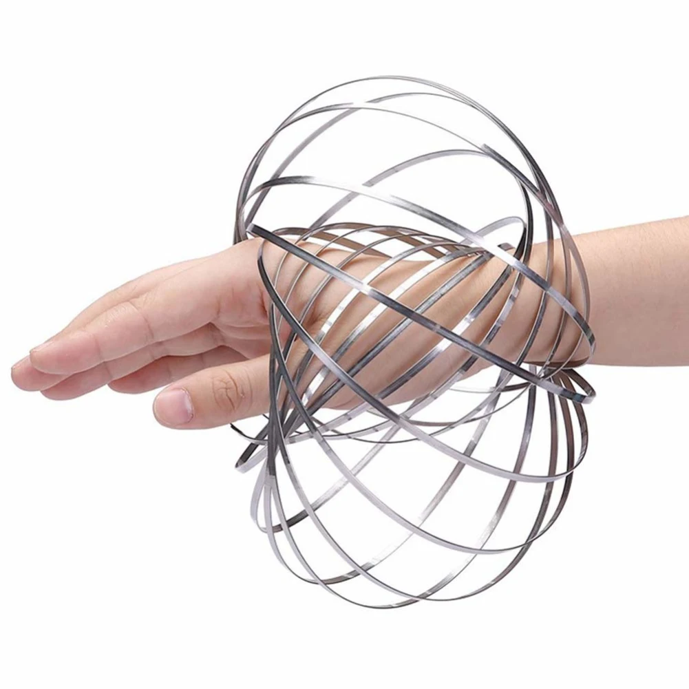 

Magic Bracelet Aniti-stress Magic Funny Flow Ring Kinetic Spring Toys 304 Stainless Steel Flow Color Rings Toys
