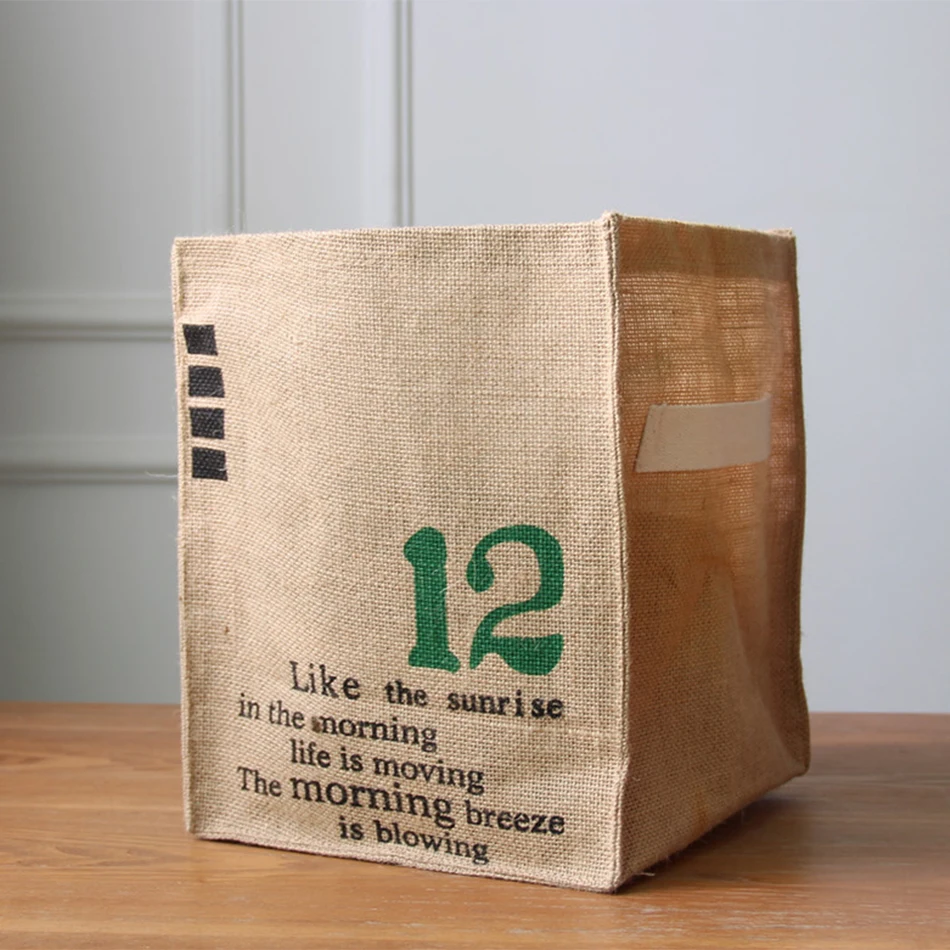 Складная джутовая коробка для хранения корзины кубиков сортировка нижнего белья