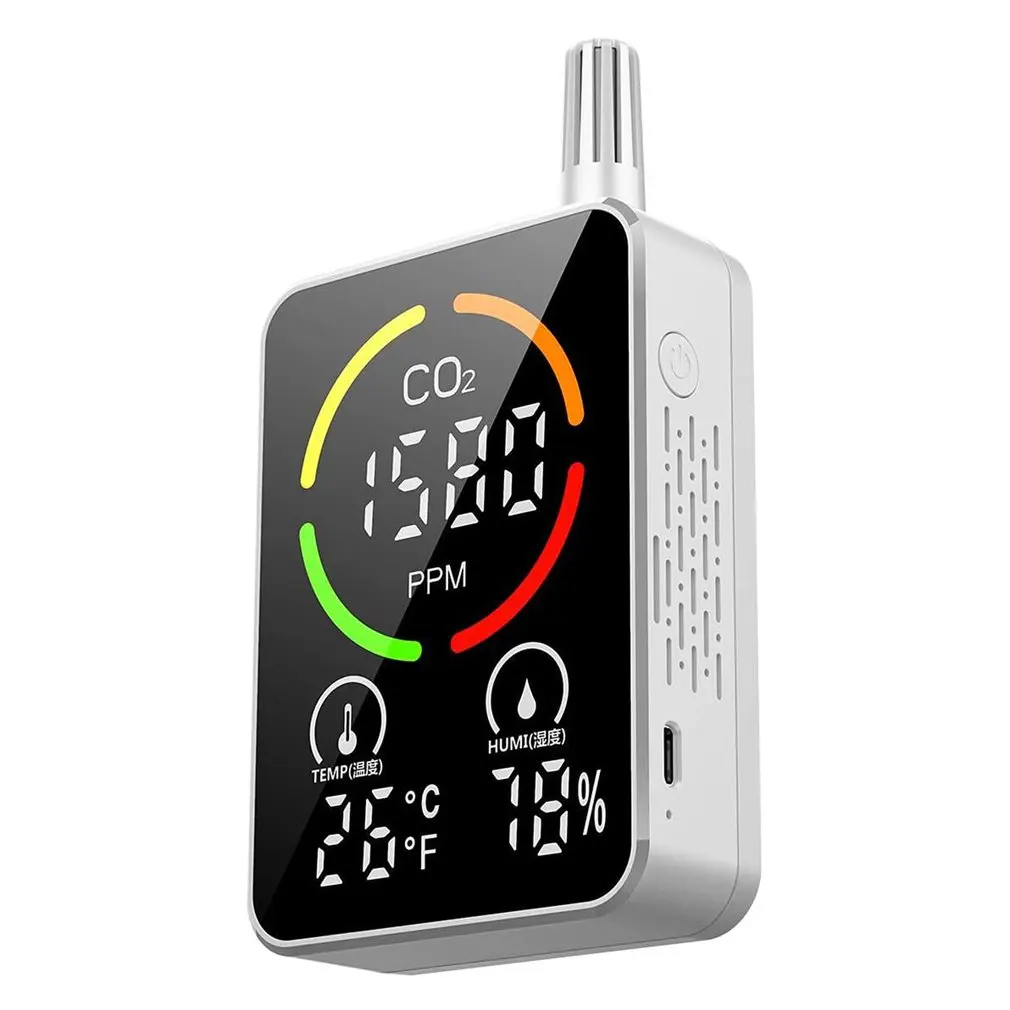 

Детектор воздуха с углекислотой CD800, детектор газа с хвостом излучения, прибор для определения температуры и влажности воздуха в дальнем ин...