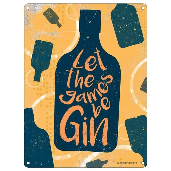 

Let The Games Be Gin Tin Sign,Tin Sign Bar Pub Home Wall Decor Metal Art Poster Plaque Iron Painting House Cafe Signs Gift