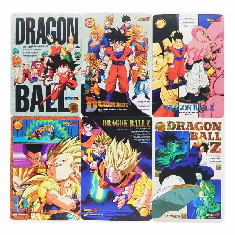 

9pcs/set Dragon Ball Jumbo Adventure Stories No.1 Super Saiyan Heroes Battle Card Ultra Goku Vegeta Game Collection Cards