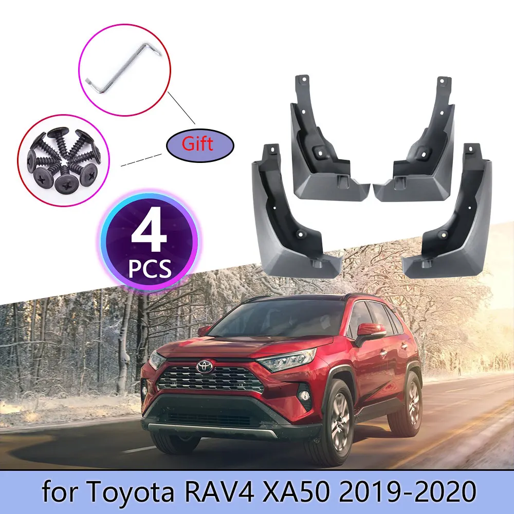 Guardabarros de coche de 4 piezas para Toyota RAV4 R AV4 RAV 4 XA50 50 2019 2020 2021, revestimiento contra salpicaduras, guardabarros, accesorios de guardabarros