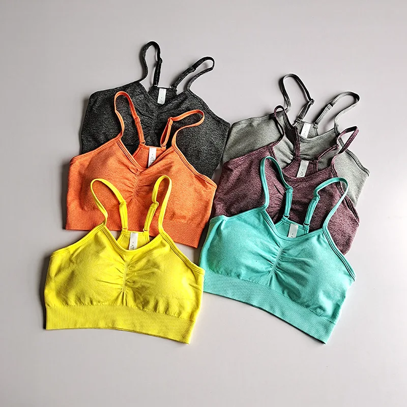 

8 Colors Seamless Sports Bra Women Fitness Top Yoga Bra for Cup A-D Solid Running Yoga Gym Crop Top Female Push Up Sport Bra Top
