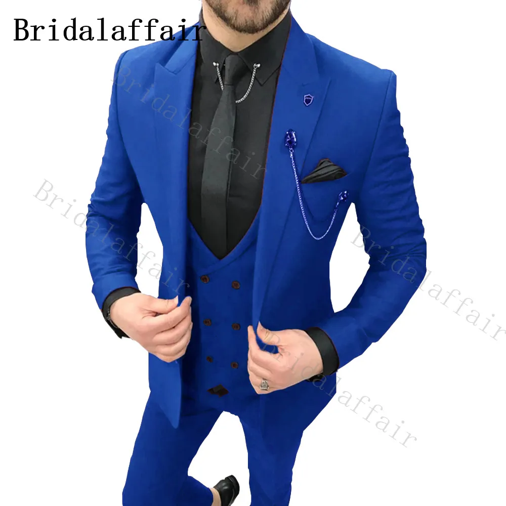 Bridalaffair темно синие костюмы 3 предмета деловые вечерние лучшие мужские блейзеры