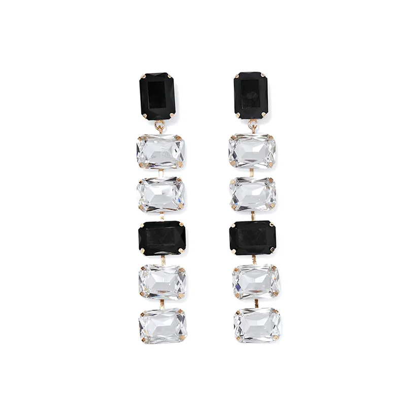 

Европейские и американские длинные серьги с кристаллами, классические модные серьги