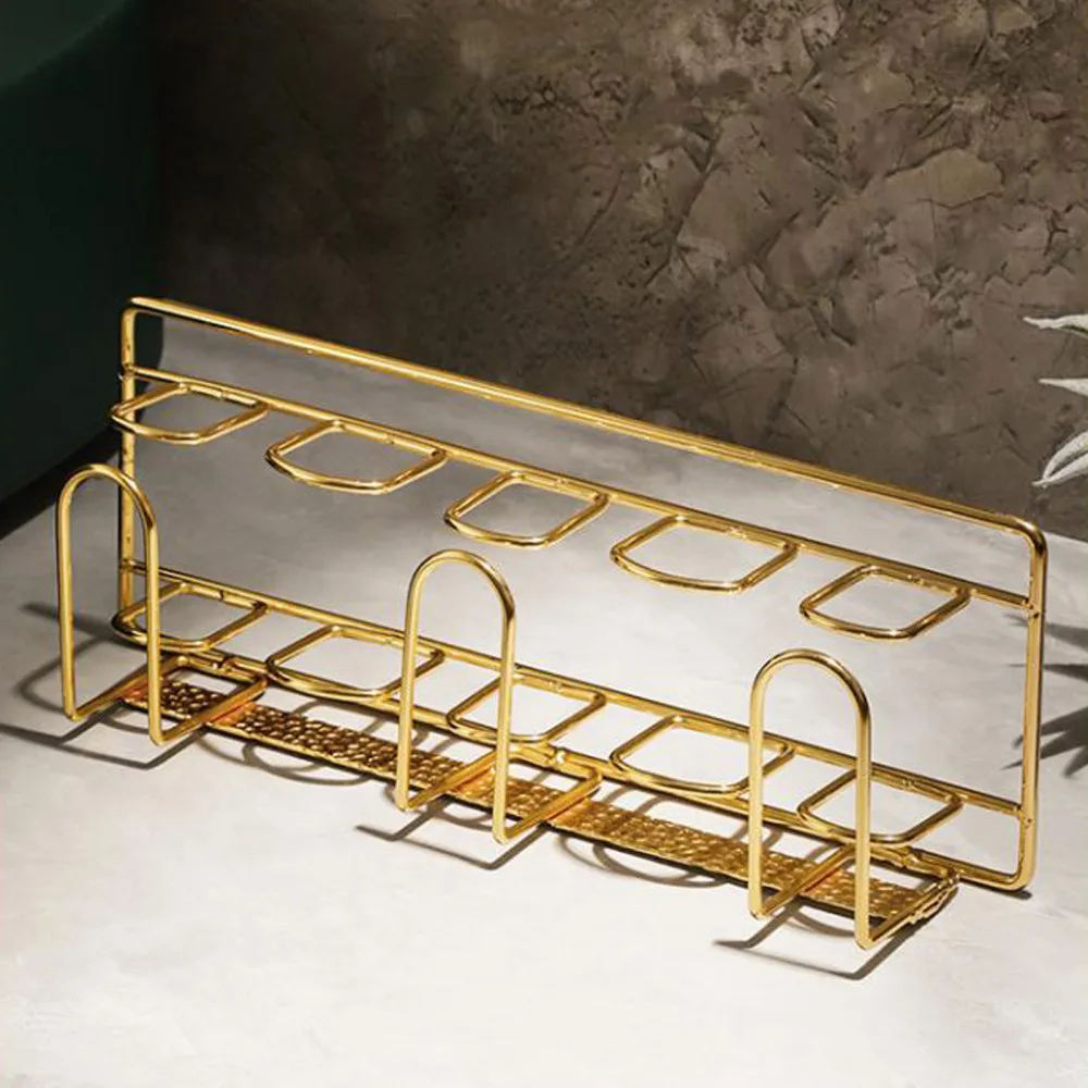 

Shower Shelf Toothbrush Holder Stainless Steel Wall Mount Bathroom Organizer Fast Drainage Punch-free With Hooks Storage Rack