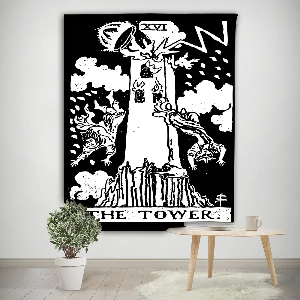 Гобелен с изображением Солнца и Луны Таро настенный гобелен мандалой ковер