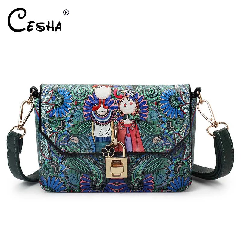 Модная Маленькая женская сумка на плечо с мультяшным принтом миниатюрная