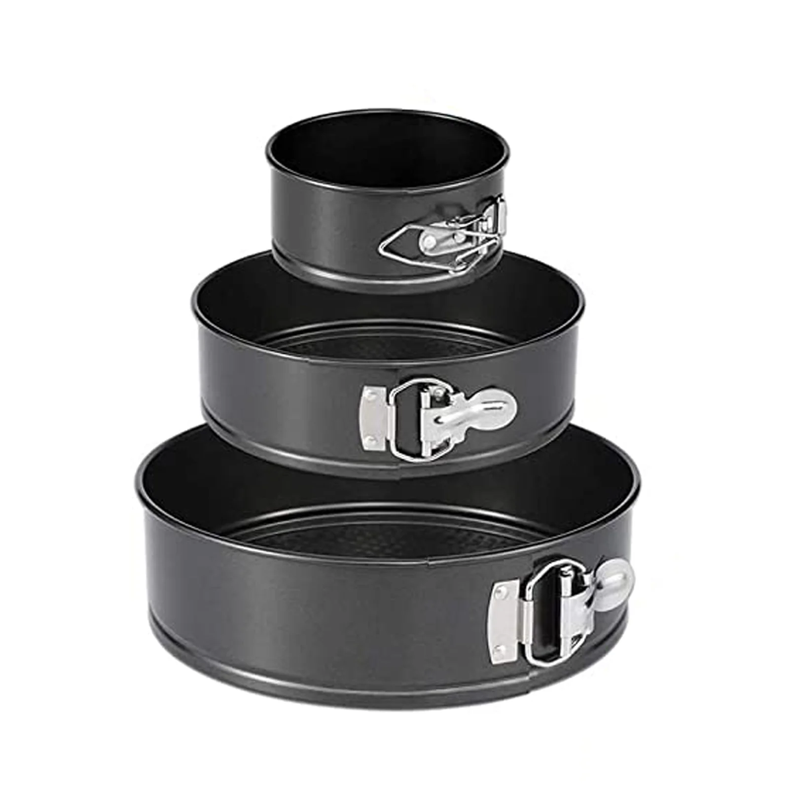 

Cake Tin Set 12 Cm 18 Cm 22 Cm Round Baking Dishes Pans Kits With Non-Stick Coating Removable Flat Base For Cheesecake Mousse