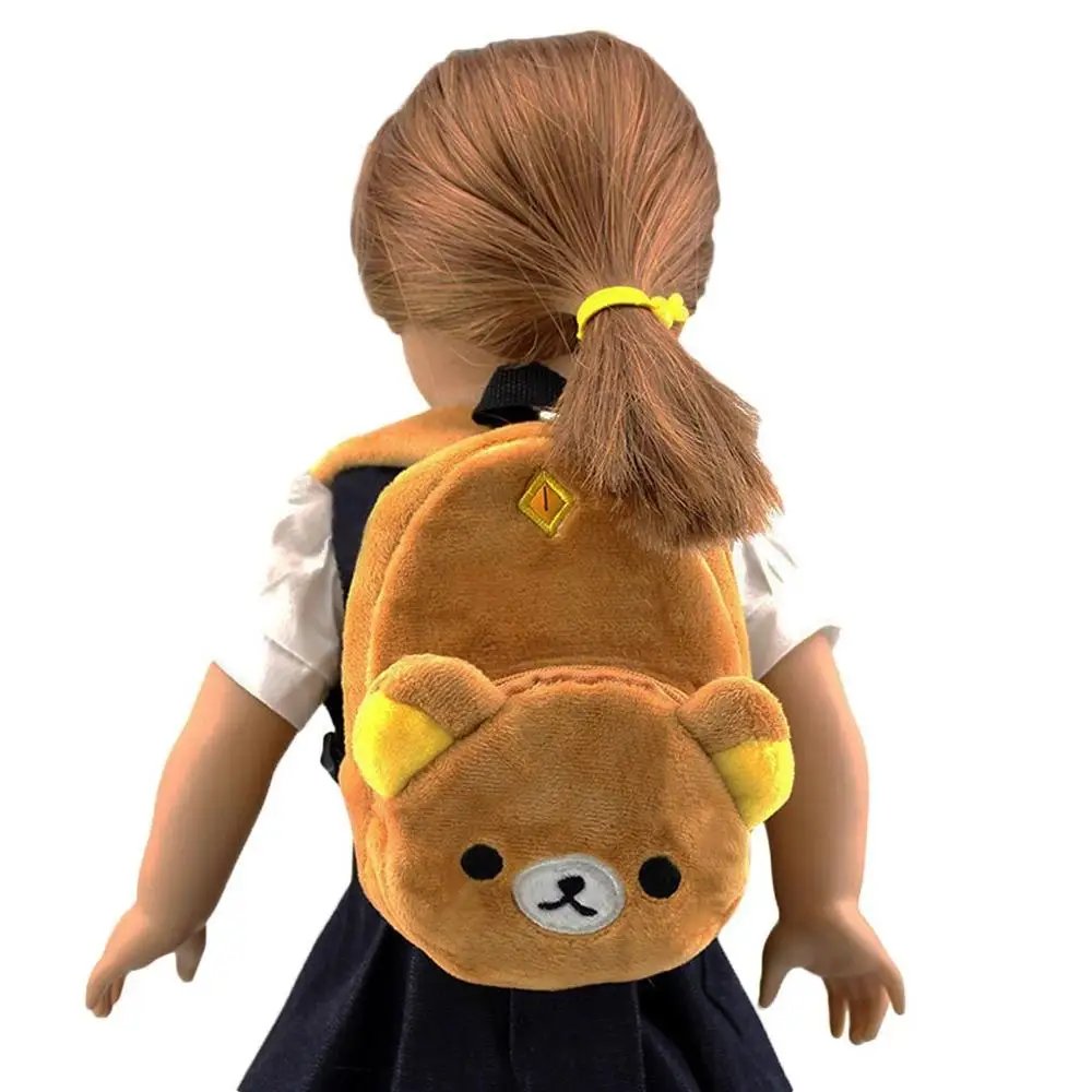Brown plush bag ПУ милый миниатюрный Кролик Рюкзак Сумка для 12,16 дюймов кукла licca, 29 см кукла 1/4 1/3 BJD куклы девушки Ролевые игры игрушки аксессуары - Цвет: Brown plush bag