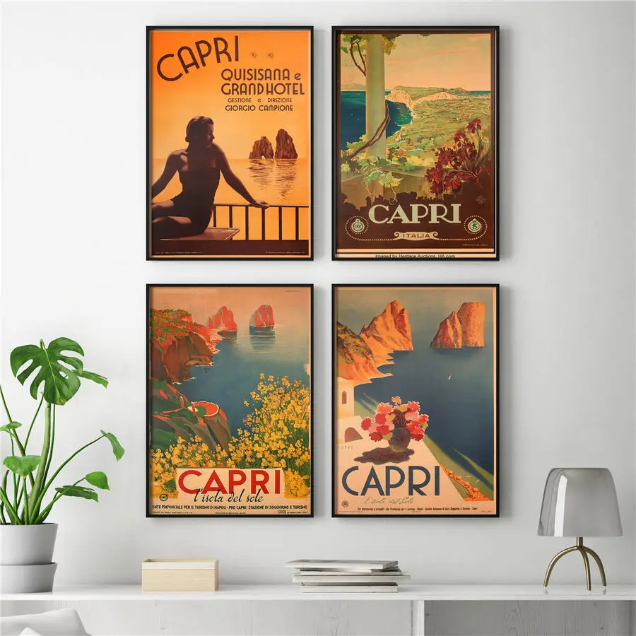 Городской дорожный остров натуральный пейзаж печать постер крафт бумага бар