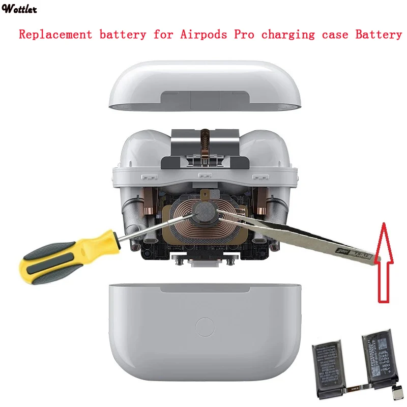 

Real Capacity Battery For Airpods Pro 3th Charging Case Box Battery Replacement battery Box Battery