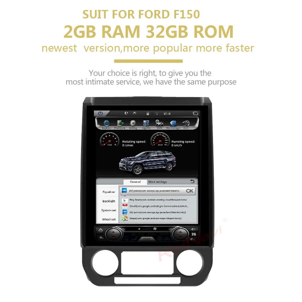 KiriNavi вертикальный экран Tesla стиль 12," Android 8,1 Автомагнитола для Ford F150 Авто gps навигация автомобильный dvd-плеер wifi 4G