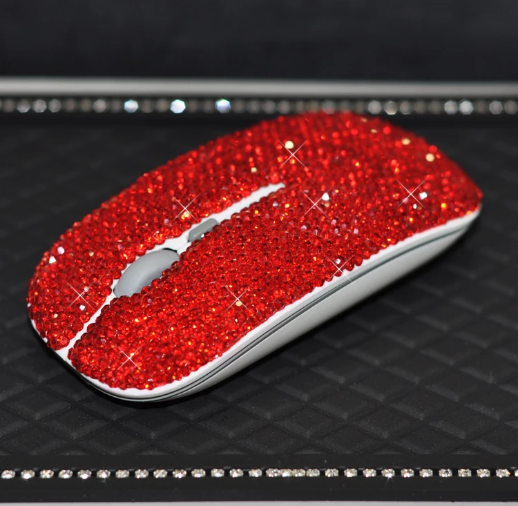 sparkling computer mouse wireless diamond laptop computer accessories pink mouse wireless gaming mouse kawaii gifts for women free global shipping