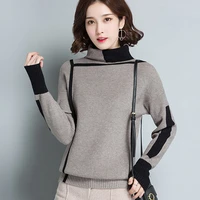 women turtleneck sweater long sleeve jumpers knitwear casual autumn winter pullovers elastic high quality knitted sweaters