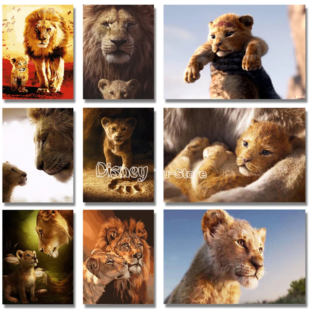 

New Full Round Diamond 5d Diy Diamond Painting Disney Lion King 5d Diamond Mosaic Embroidery Cross Stitch Mosaic Gift