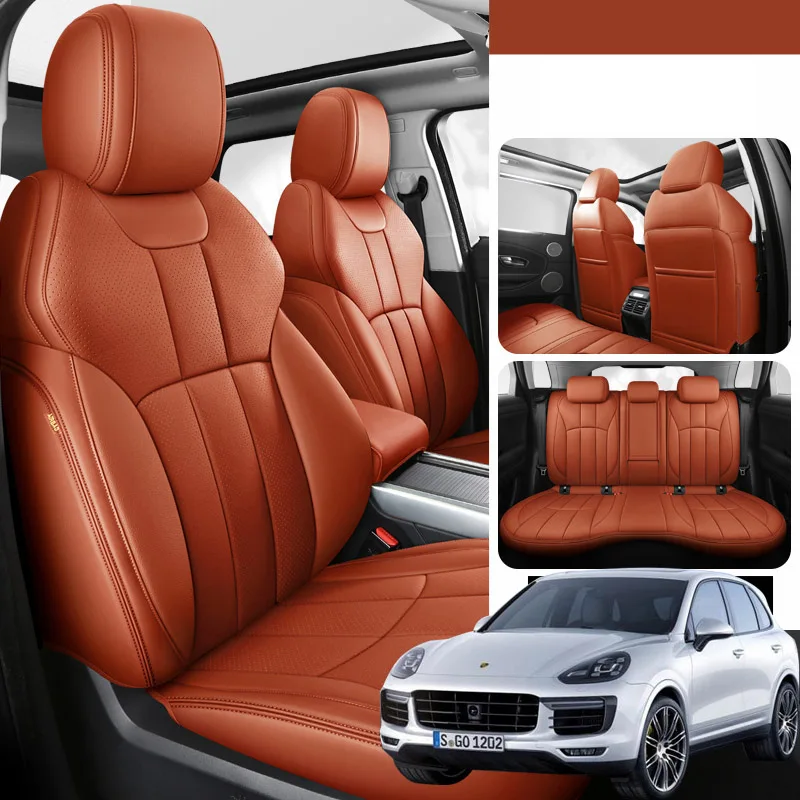 

Комплект чехлов для автомобильных сидений из натуральной кожи для Porsche Cayenne 2011 2012, детали интерьера, автомобильные товары, автомобильные акс...