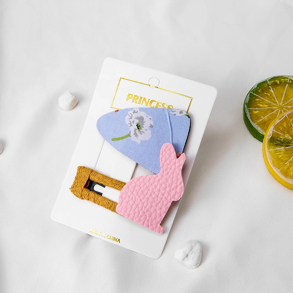 М мизм 2 шт пу хлопок девушки заколки для волос милые животные женщин BB Дети