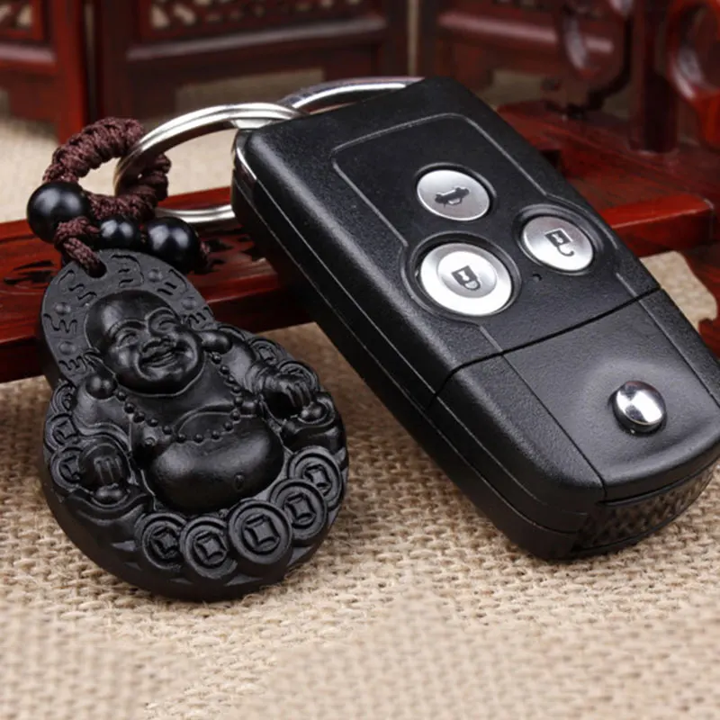 Черный счастливый будда авто брелок кулон красивый орнамент Авто Декор| |