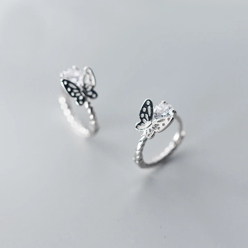 Женские серьги-Обручи из серебра 925 пробы с бабочкой | Украшения и аксессуары