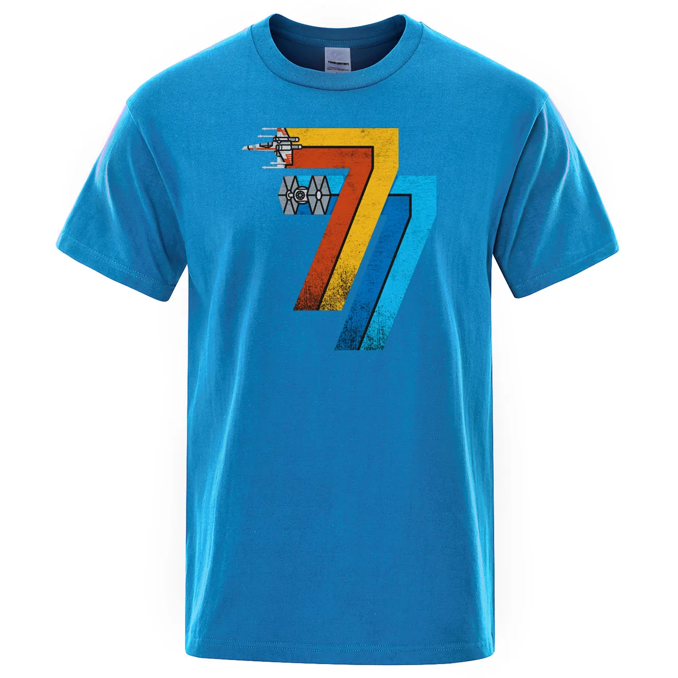 light blue 6 Звездные войны, футболка Харадзюку, модные классические уникальные ретро брендовые футболки, винтажные 25 мая 1977, футболки, мужская уличная одежда - Цвет: light blue 6