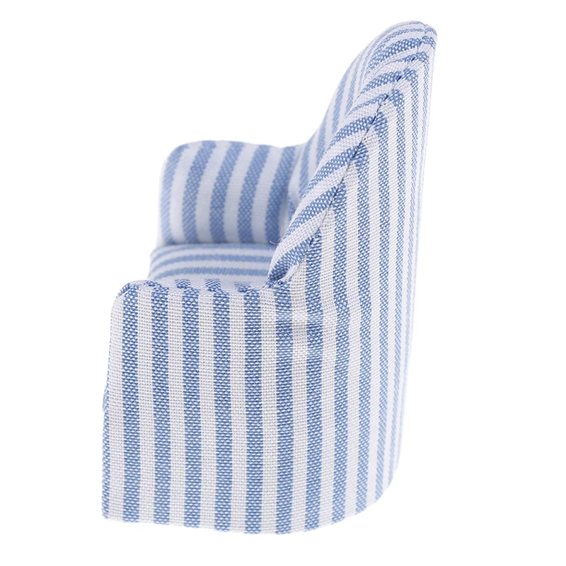 1:12 аксессуары для кукольного домика синяя однополосатая мини-поделка дивана