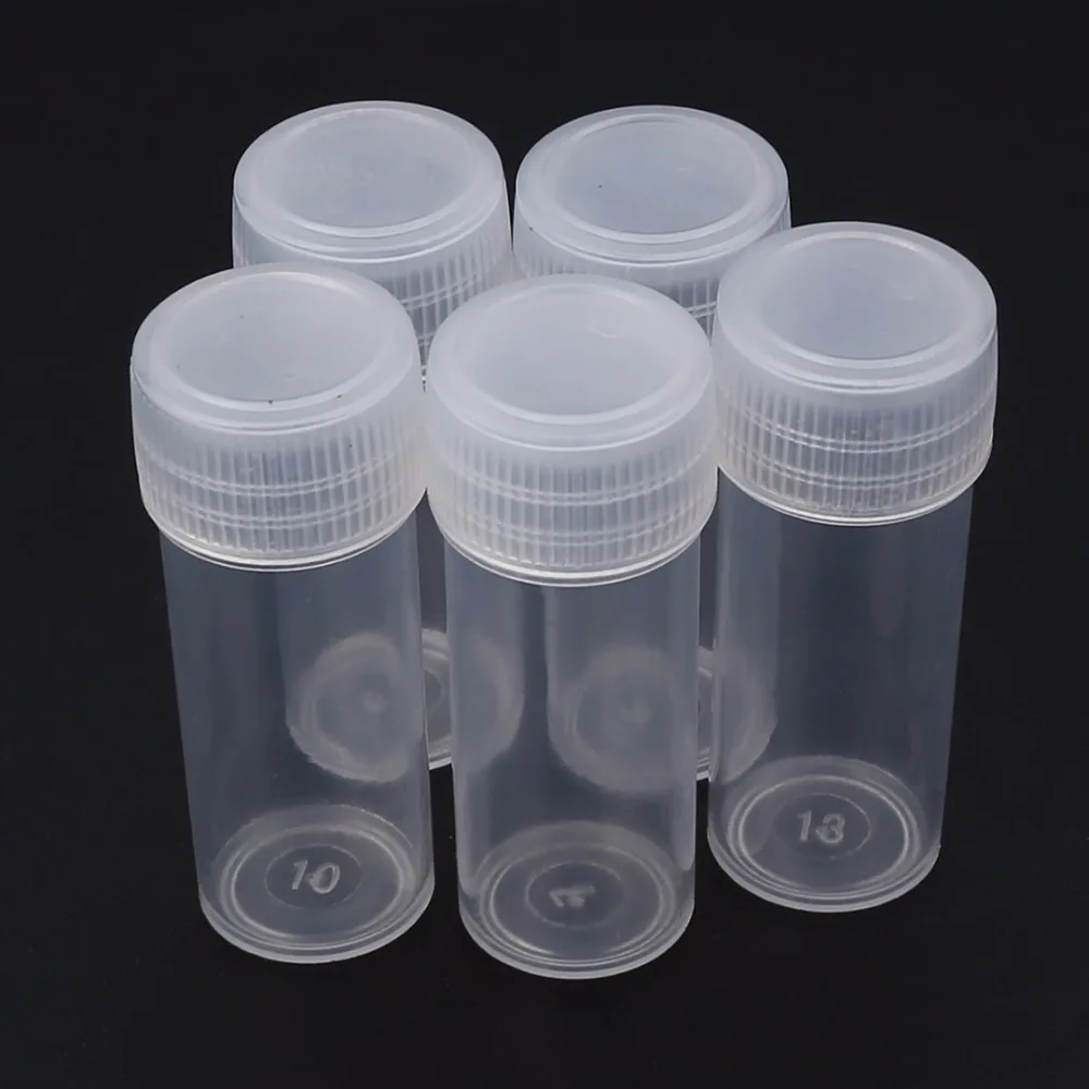 5Pcs 5ml Plastic Sample Bottle Test Small Tube Mini Bottles Pill Storage Containers White | Красота и здоровье