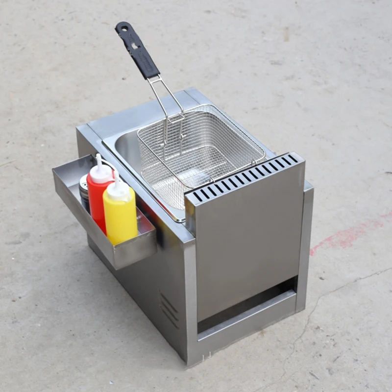 Небольшая газовая фритюрница с одним горшком коммерческая вонючий картофель фри