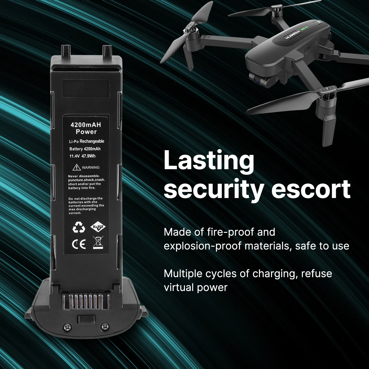 Аккумулятор для квадрокоптера Hubsan H117S Zino 11 4 в 4200 мАч GPS 1 шт.|Перезаряжаемые батареи| |