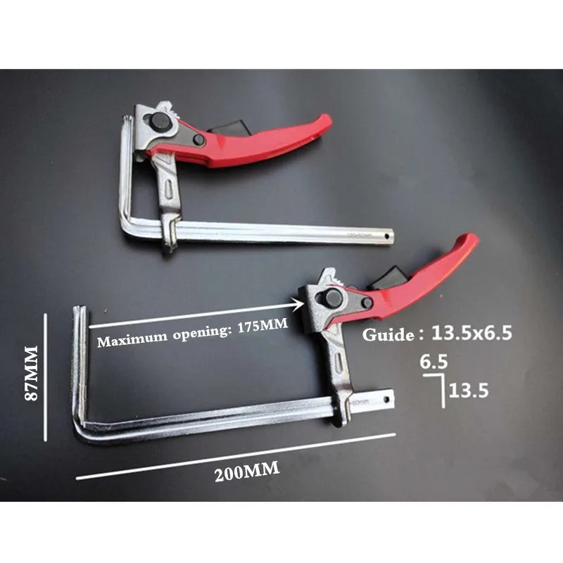 

1 шт. Быстрый направляющий рельсовый зажим плотника F-образный зажим сверхпрочный Регулируемый быстрый зажим и направляющая рельсовая сист...