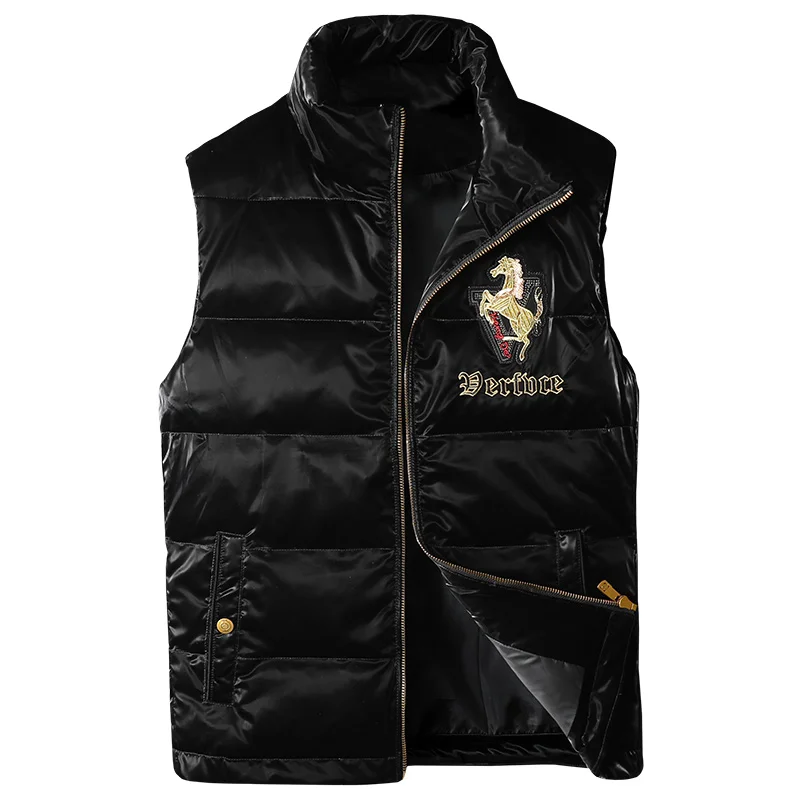 White duck down vest winter solid color new trend cool men's down vest men's printed down vest coat high quality good goods