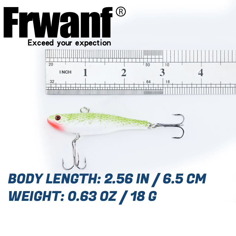 Рыболовные приманки 6 шт. 18 г 65 мм пластиковые с крючком # глубина 1-2 м | Спорт и