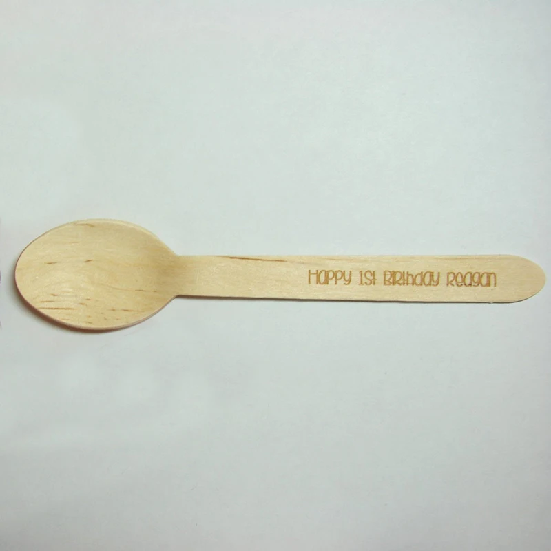 Деревянные ложки персонализированные гравировкой мини-ложка для мороженого
