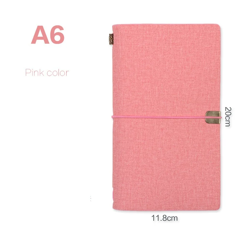 Pink A6 карманный Журнал Ноутбук Ретро PU кожаный планировщик дневник на спирали DIY Бизнес Офис Padfolio - Цвет: Pink